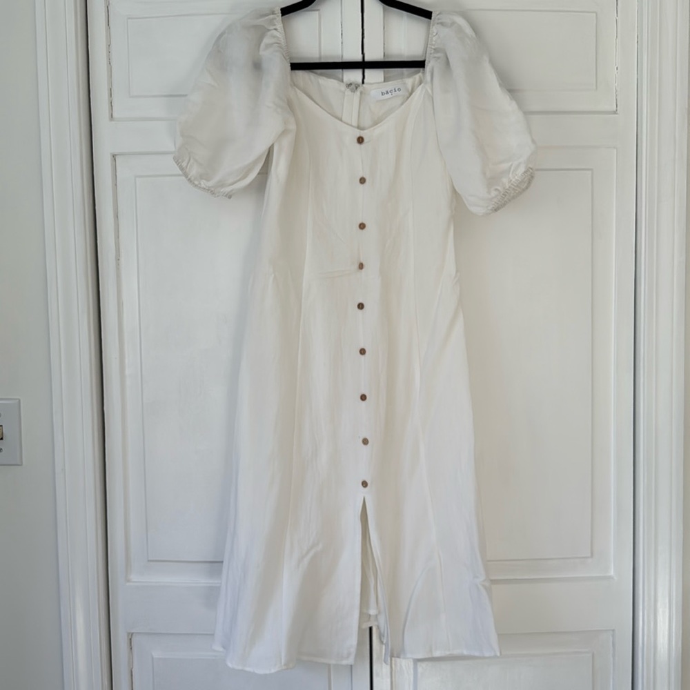 White linen dress